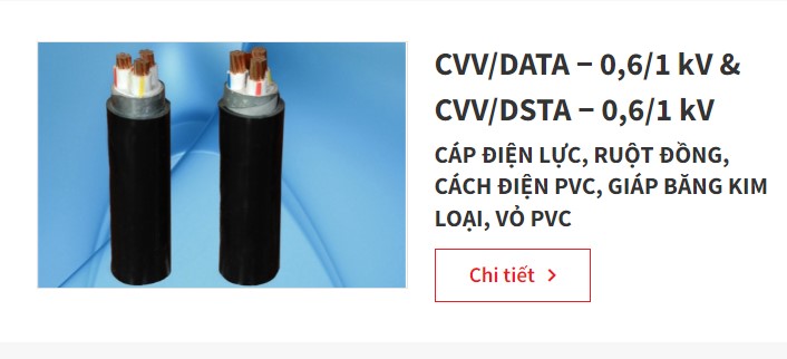 Dây cáp điện CVV/DATA − 0,6/1 kV & CVV/DSTA − 0,6/1 kV